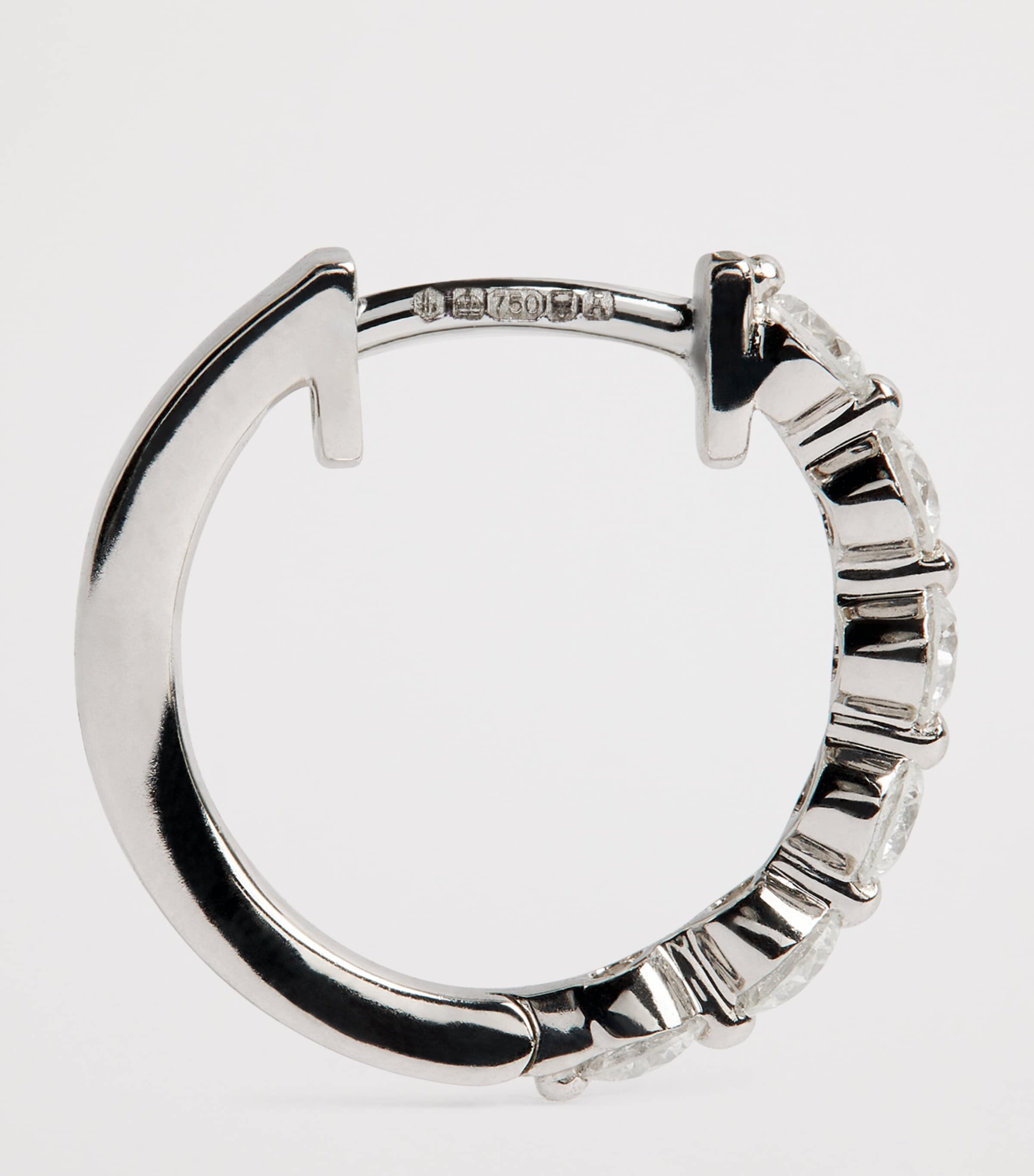 White Gold and Diamond Hoop Earrings (0.50ctw) WHITE GOLD Image 3