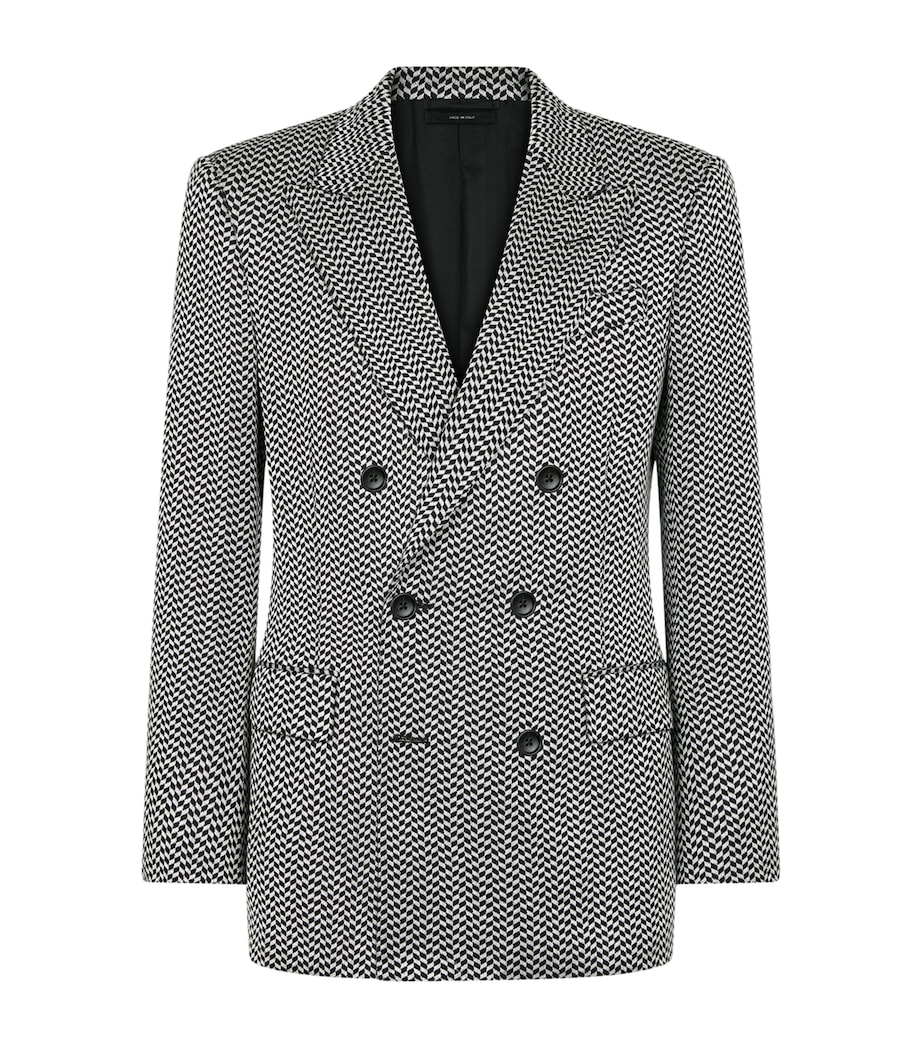 Silk Double-Breasted Blazer NWA Image 1