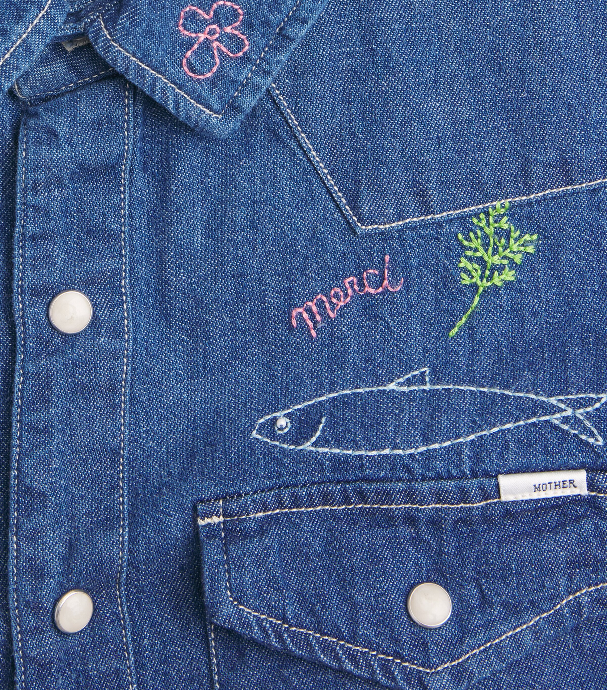 MOTHER Womens Denim All My Exes Shirt Rvr Reservation Image 6