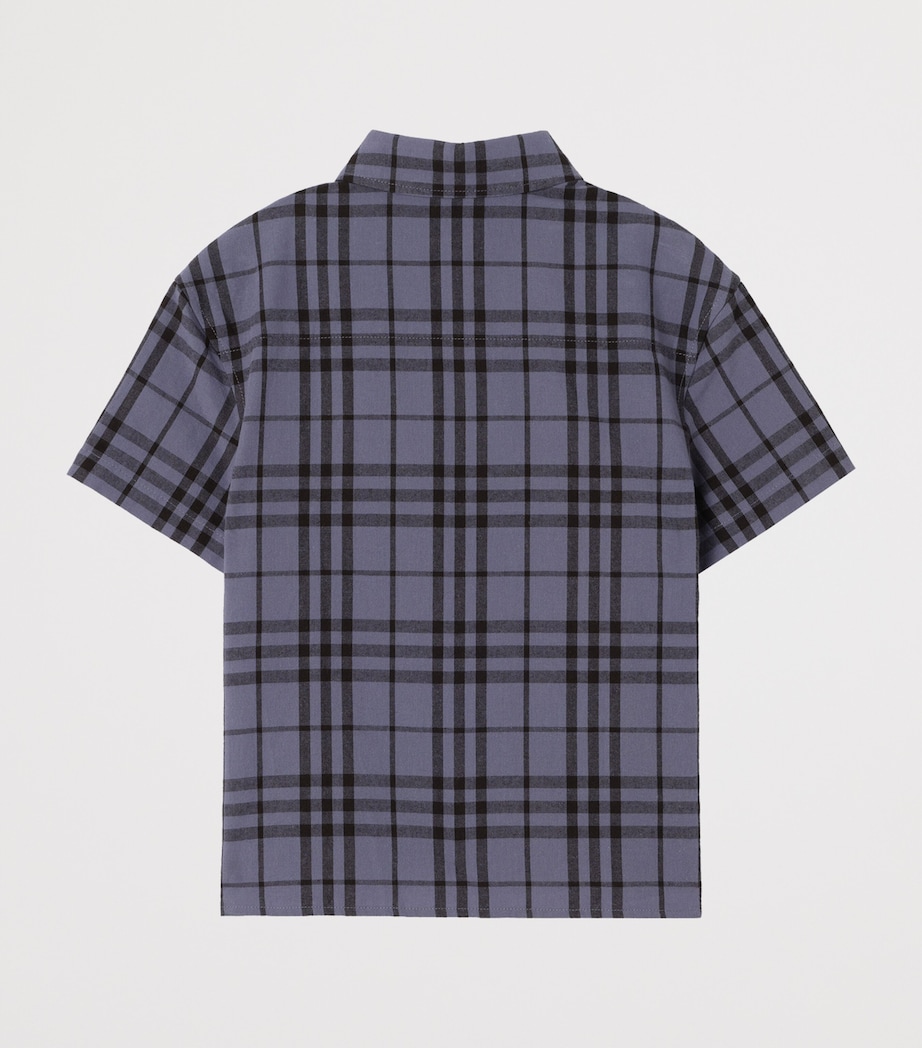 Burberry Kids Cotton Check Shirt (4-12 Years) Damson Blu/blk Ip Ck Image 2