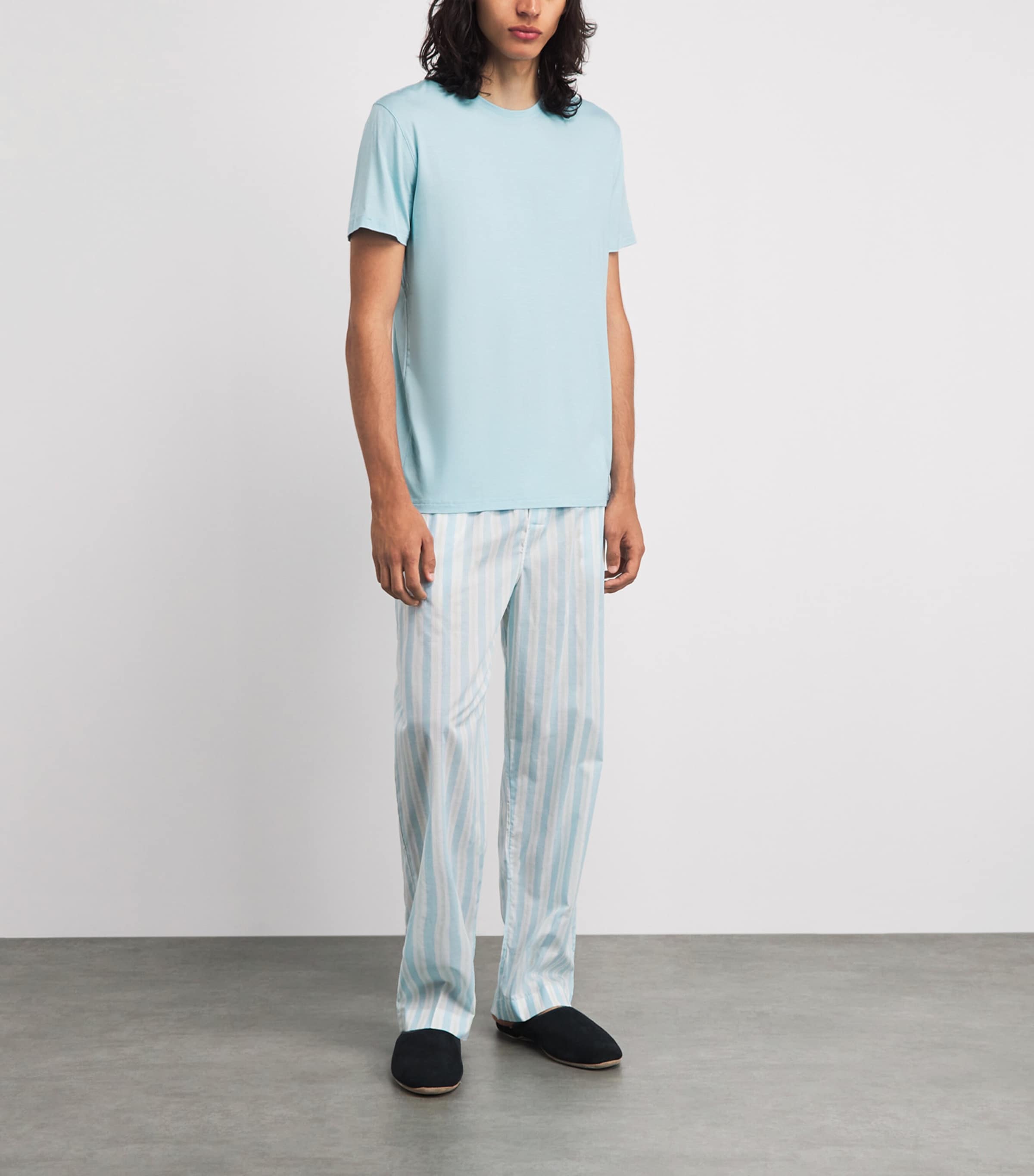 Derek Rose Mens Basel Lounge T-Shirt Blu Image 2