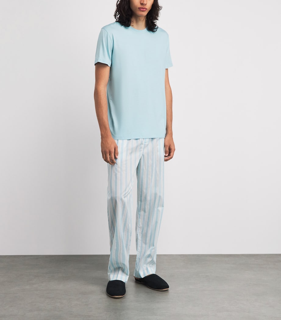 Derek Rose Mens Basel Lounge T-Shirt Blu Image 2