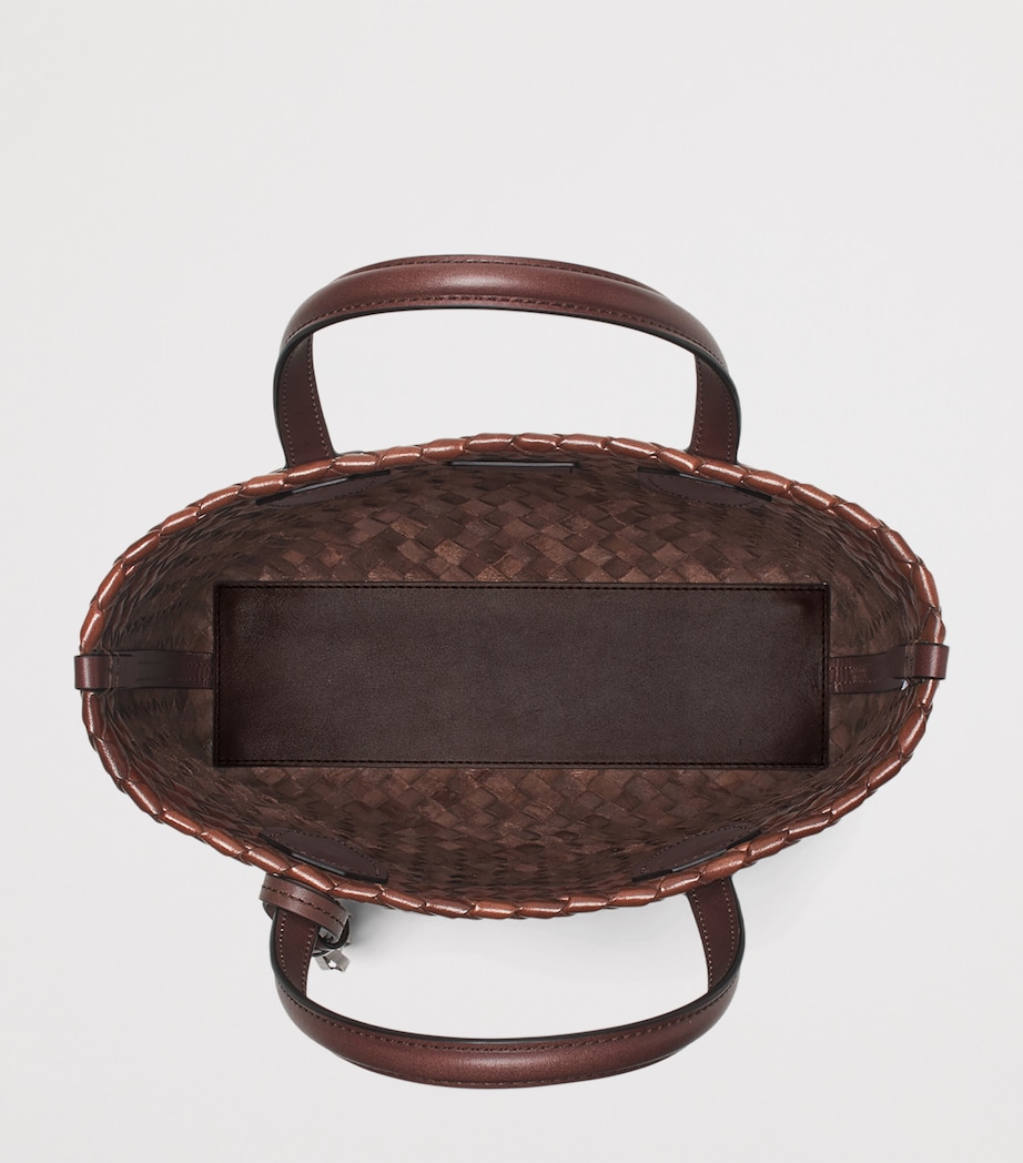 Aspinal Of London Small Leather Island Tote Bag Chocolate Image 3