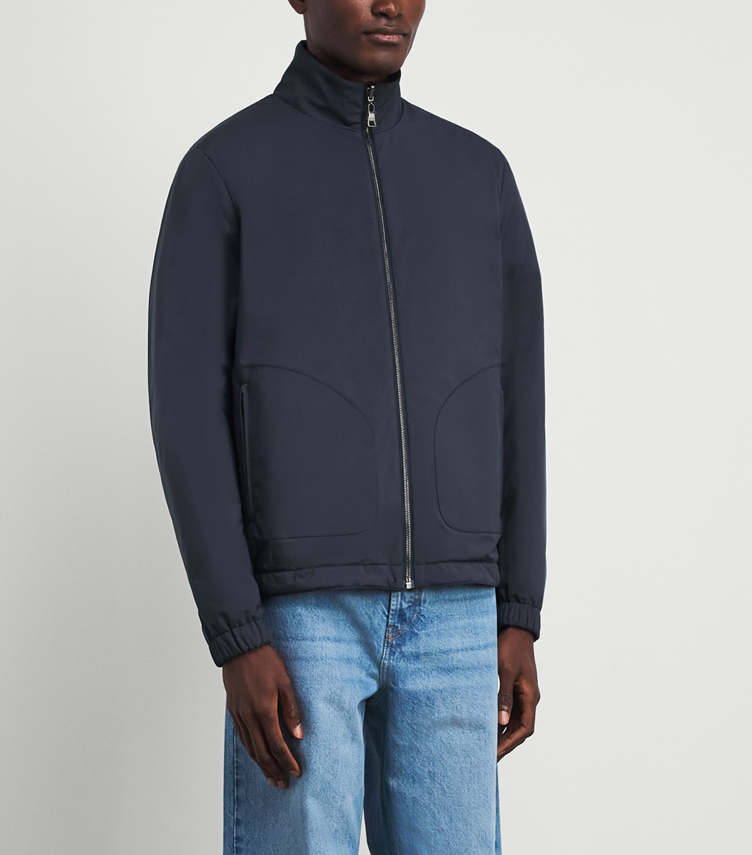 Fioroni Cashmere Mens Wool Reversible Bomber Jacket Image 4