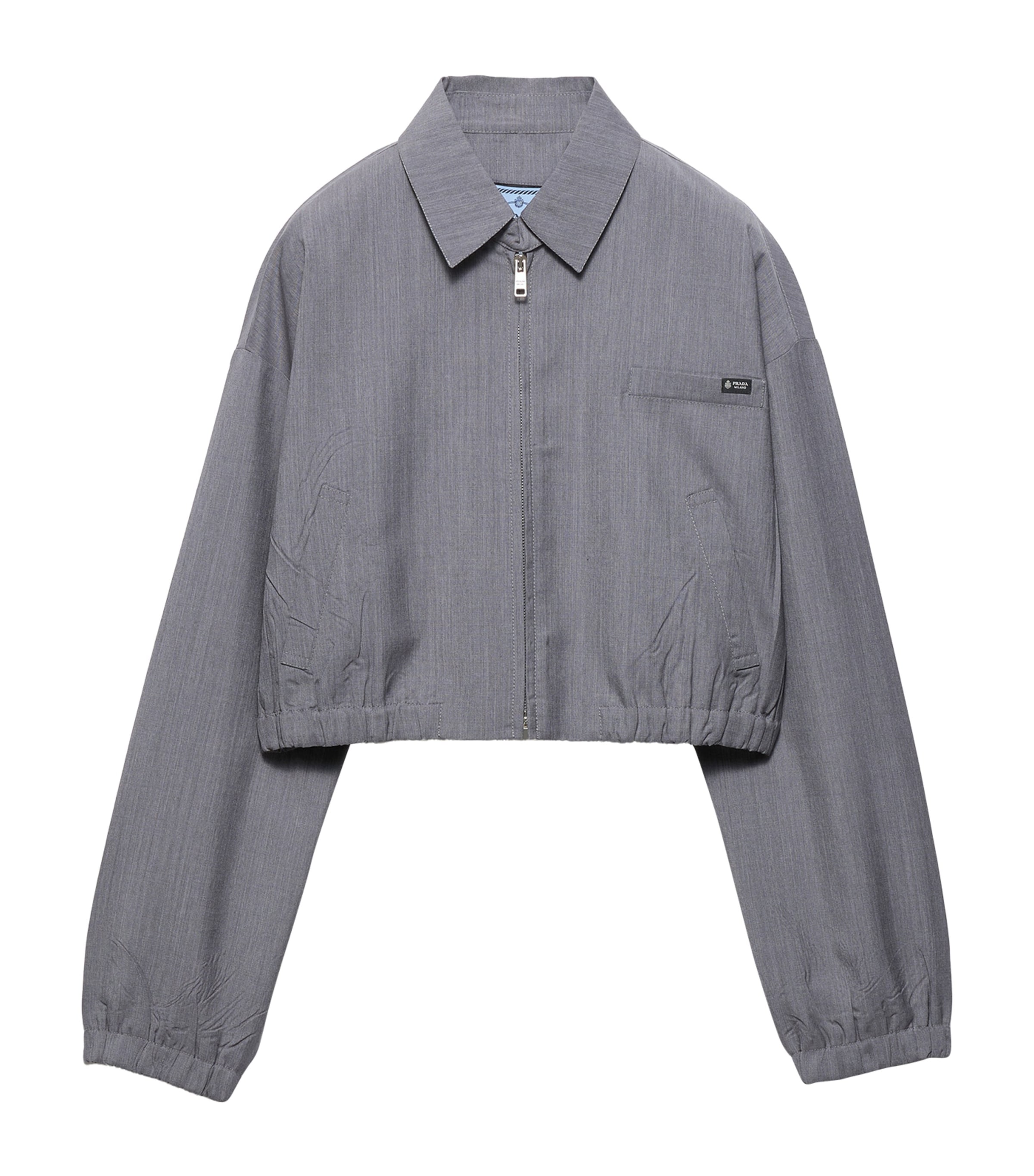 Prada Womens Wool-Mohair Tailored Jacket Grey Image 1