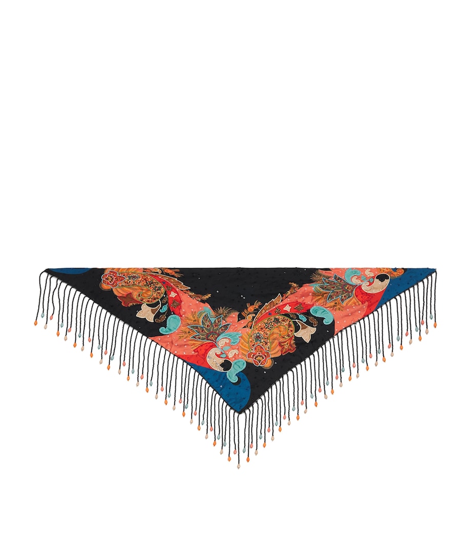 Etro Embellished Silk Scarf Black Image 1
