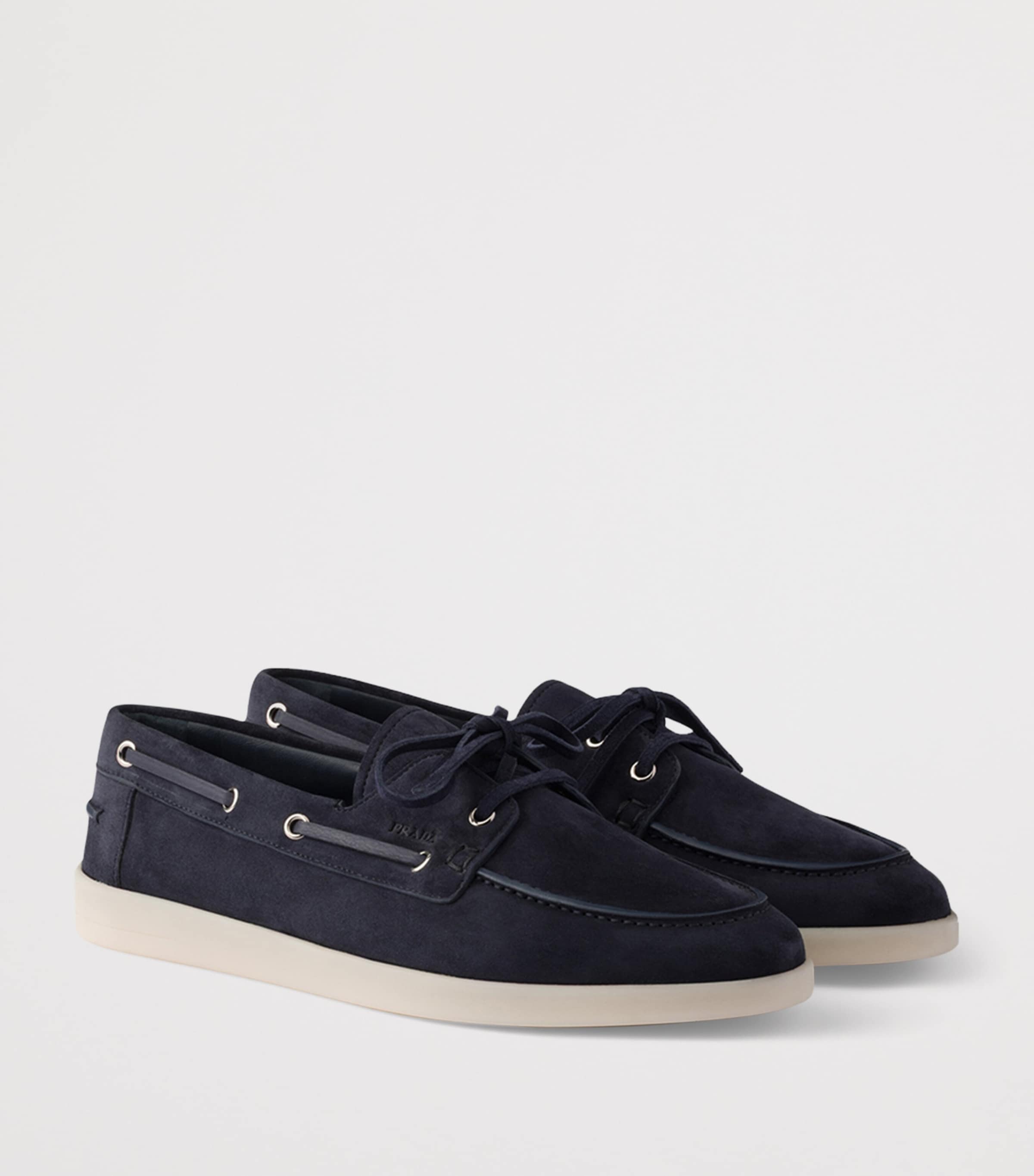 Prada Suede Boat Shoes Image 1