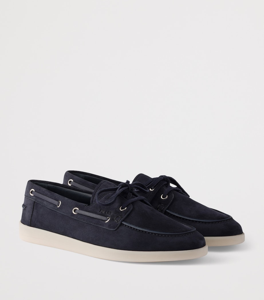Prada Suede Boat Shoes Image 1