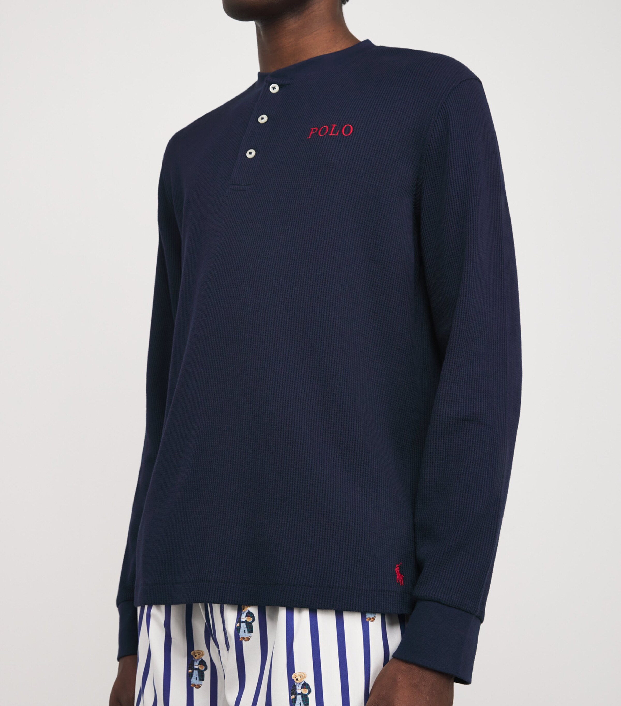 Polo Ralph Lauren Cotton-Blend Henley T-Shirt Cruise Navy Image 6