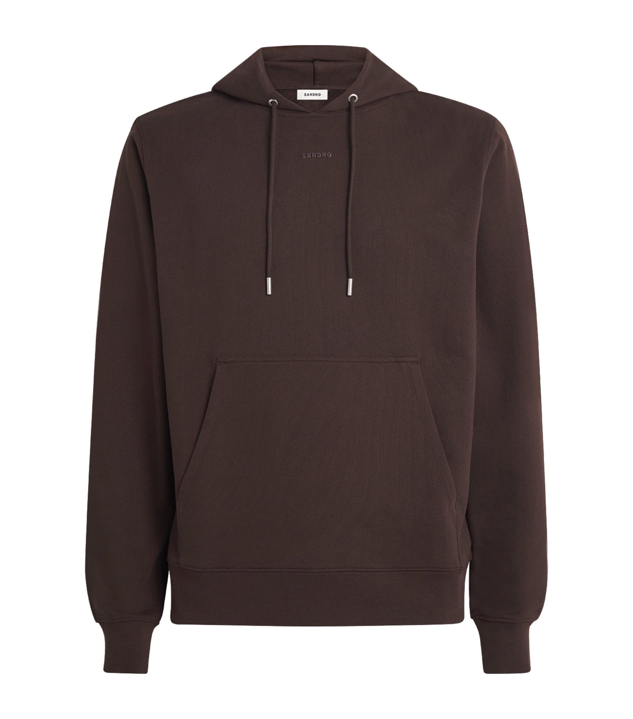 Sandro Paris Cotton Rubberised Logo Hoodie | Men Clothing | Sweatshirts & Hoodies | Designers | Sandro Paris