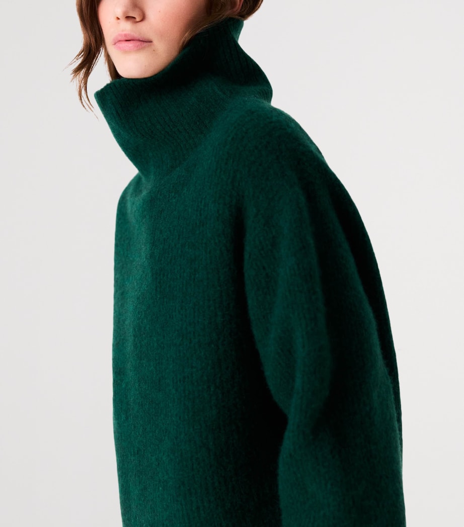 Maje Womens Yak-Blend Rollneck Sweater Bottle Green Image 9