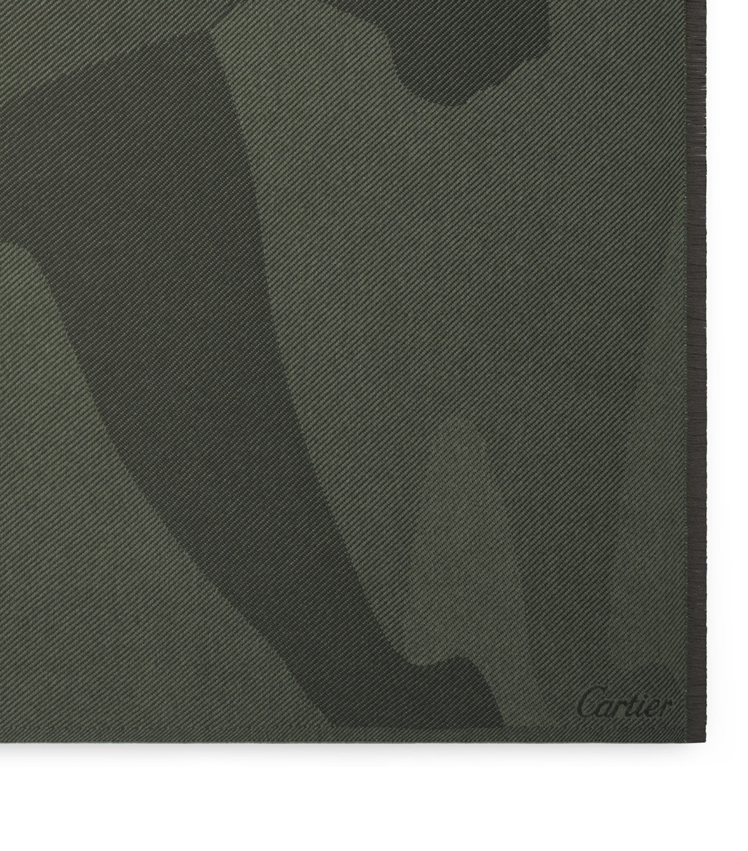 Cartier Wool-Cashmere Panthère de Cartier Blanket (190cm x 140cm) Khaki Image 4