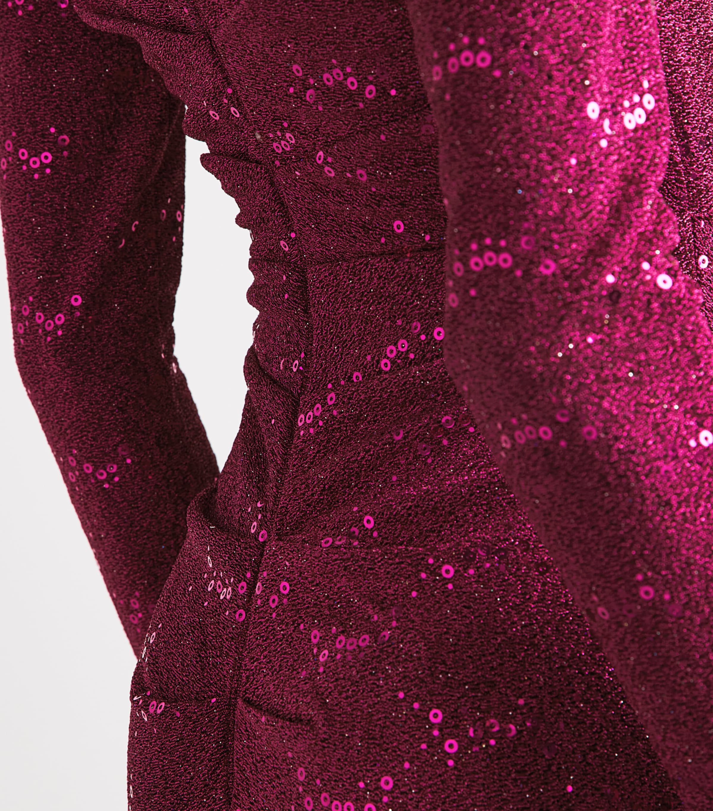 Talbot Runhof Womens Embellished Stardust Gown Cranberry Image 5