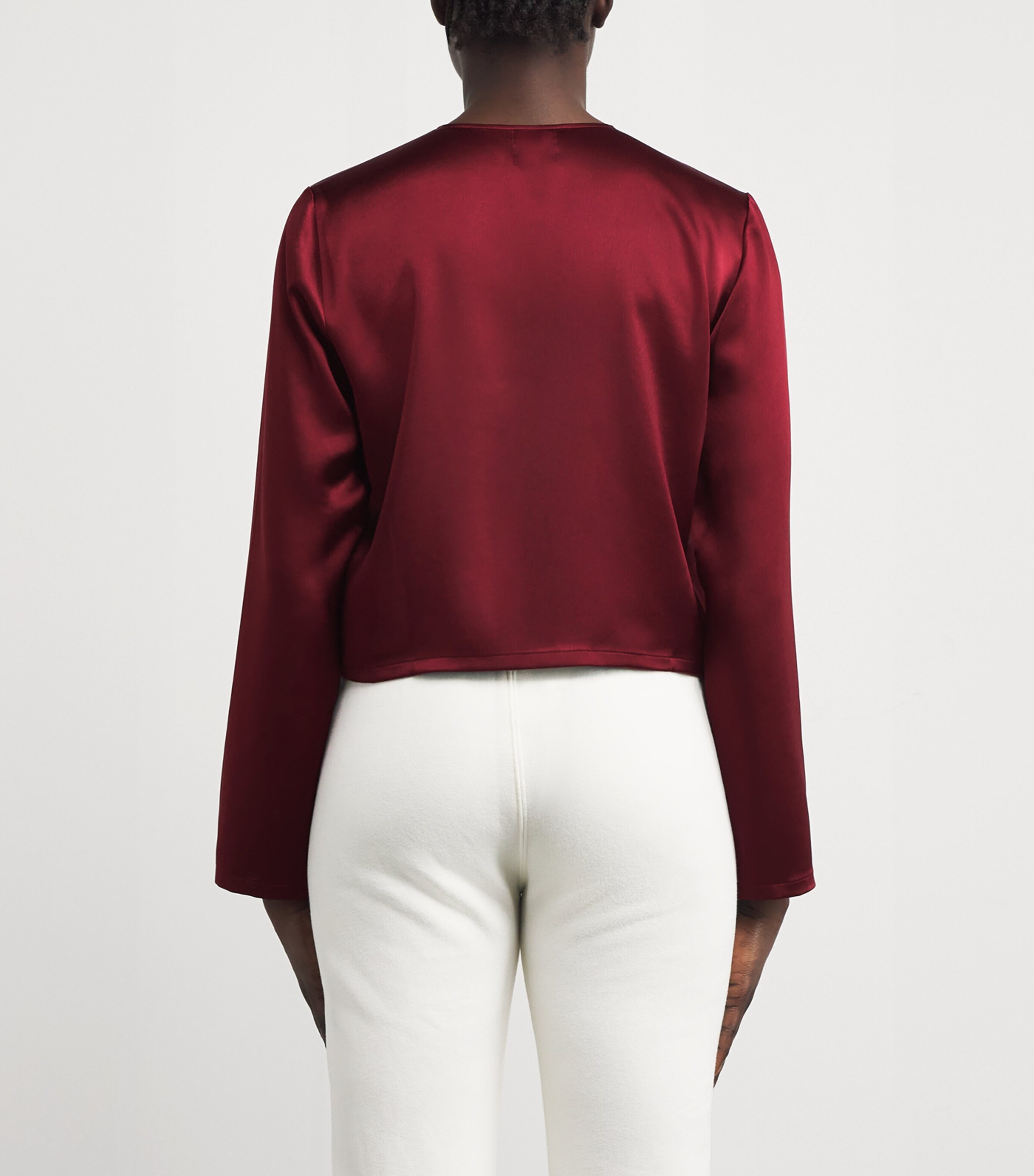 Satin Barb Cardigan BORDEAUX Image 4