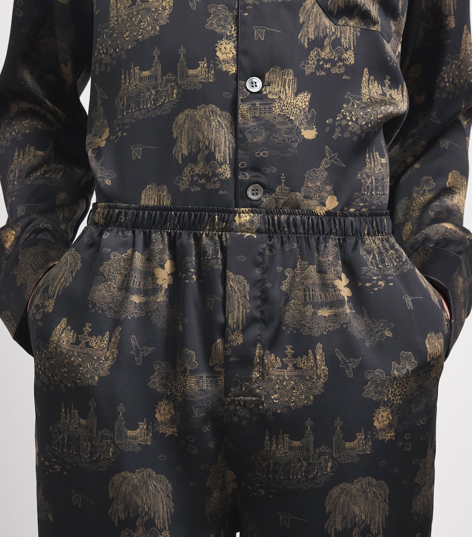 Derek Rose Mens Silk Brindisi Pyjama Set Bla Image 3