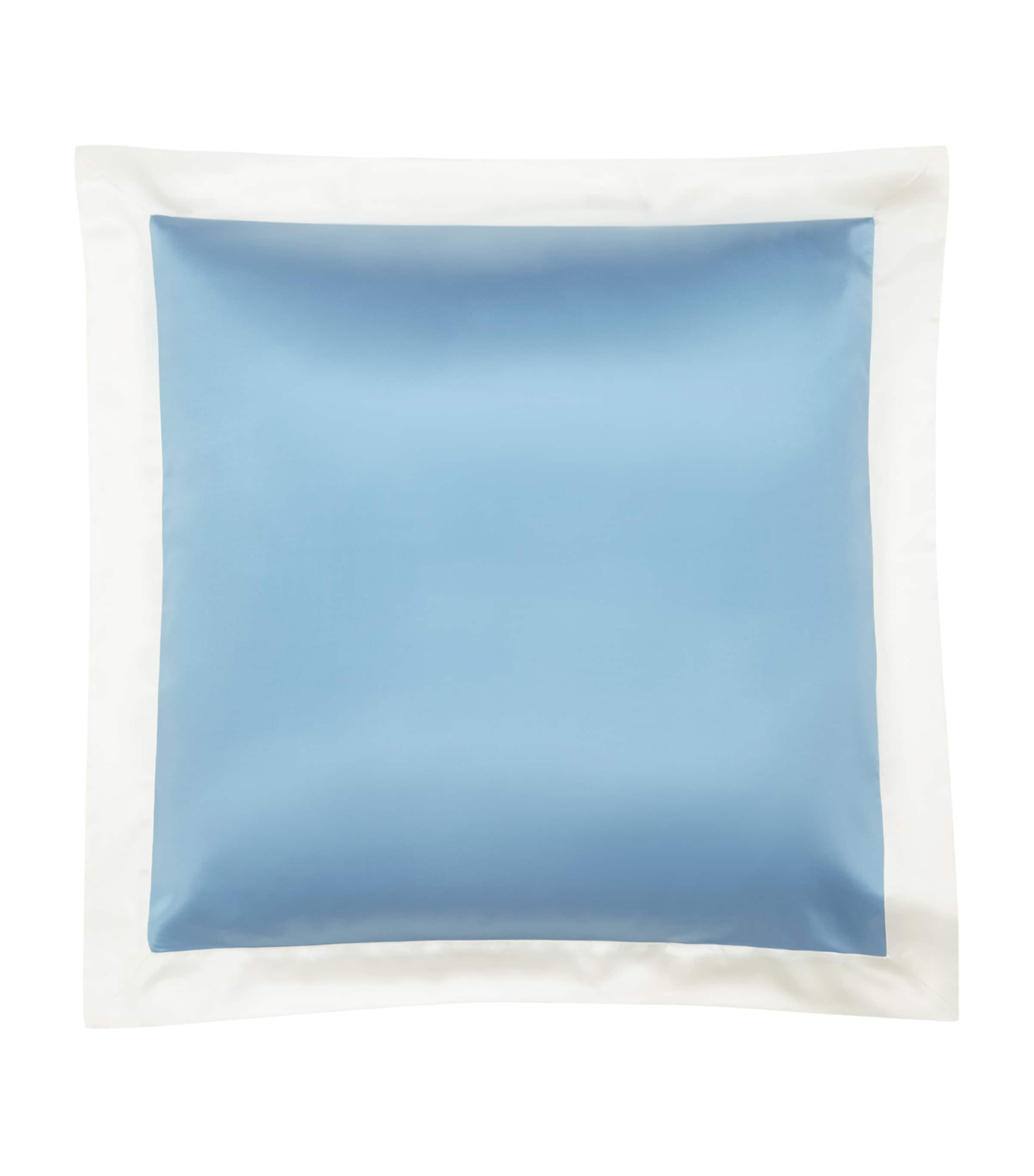 Silk Square Pillowcase (65cm x 65cm) SMMRHLL BLUE & IVORY Image 1