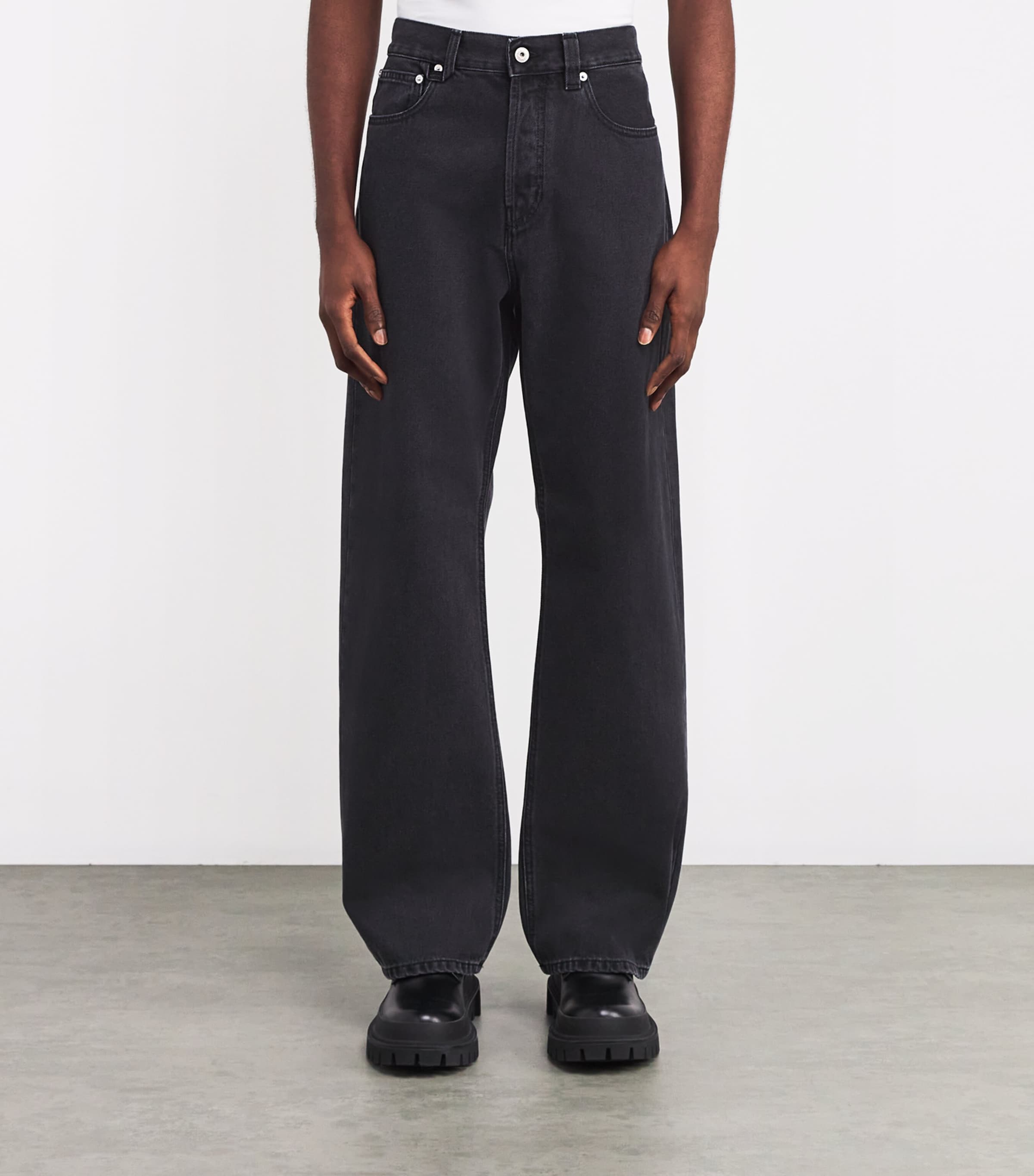 Jacquemus Mens Le de Nîmes Wide-Leg Jeans Black Image 3
