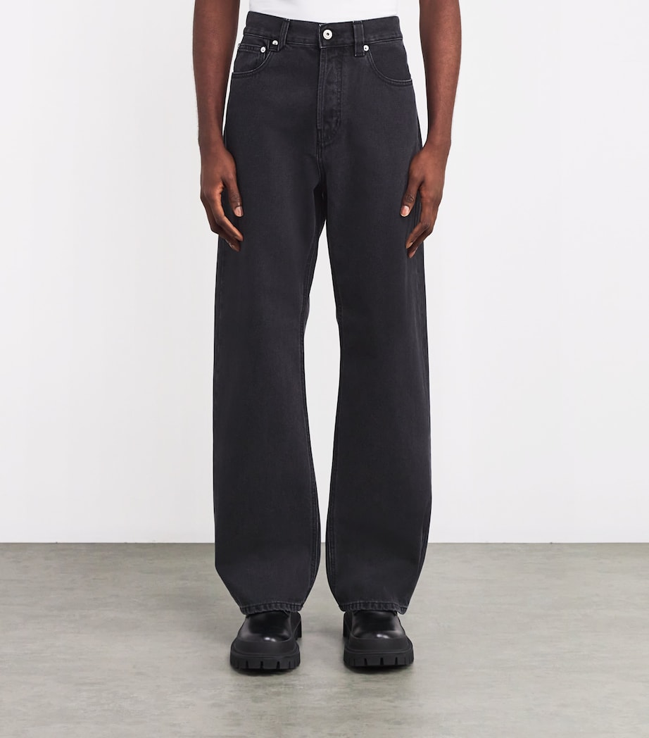 Jacquemus Mens Le de Nîmes Wide-Leg Jeans Black Image 3
