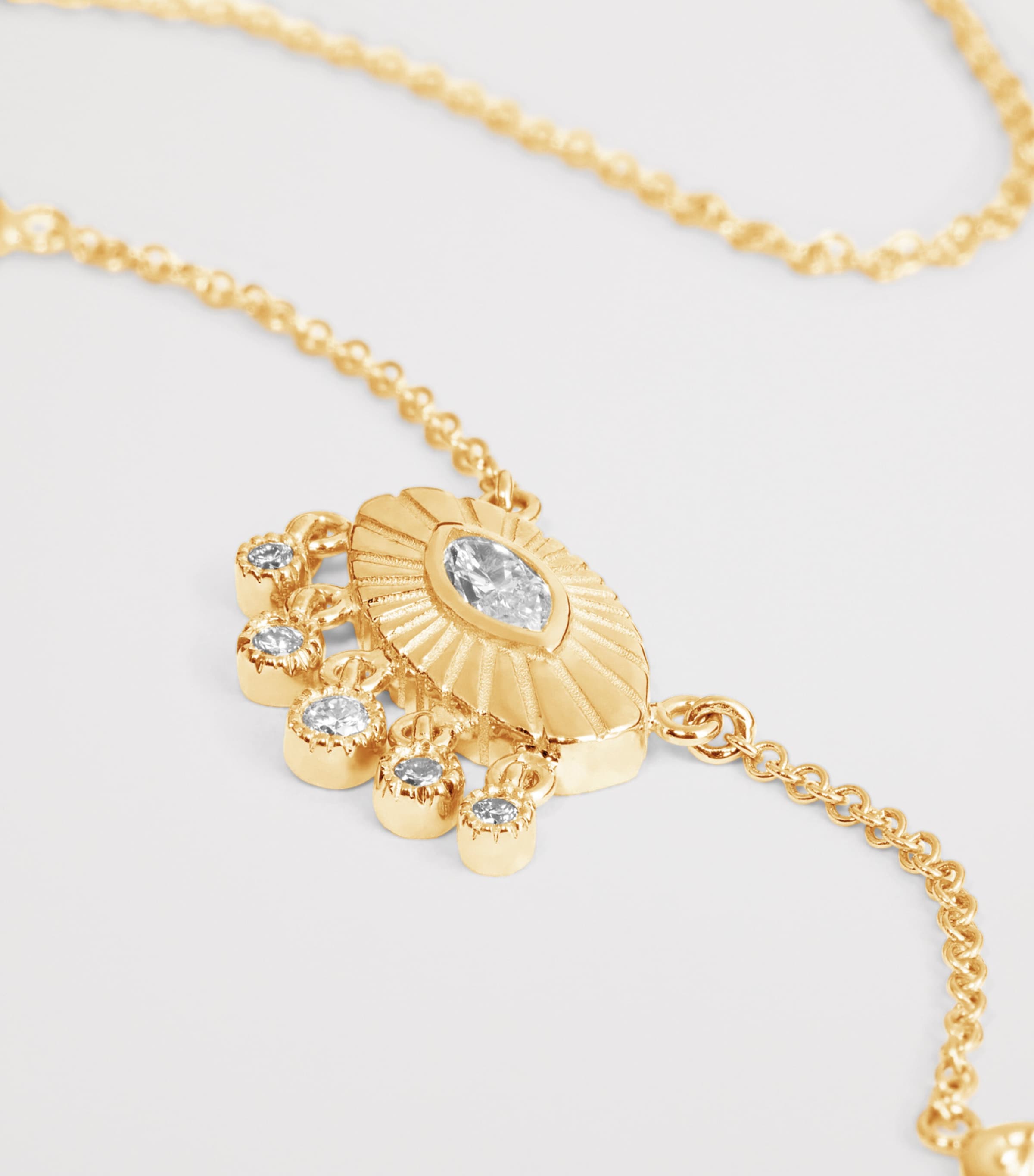 Yellow Gold and Diamond Evil Eye Shaker Necklace YELLOW GOLD Image 6