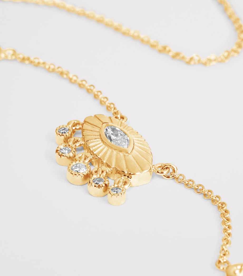 Yellow Gold and Diamond Evil Eye Shaker Necklace YELLOW GOLD Image 6