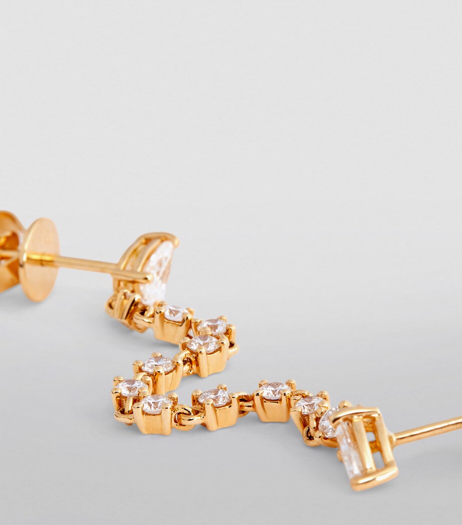Yellow Gold and Diamond Double-Pierced Loop Single Earring YELLOW GOLD Image 6