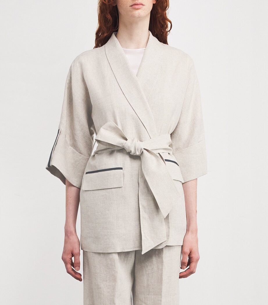 Linen-Blend Belted Jacket SABBIA Image 3