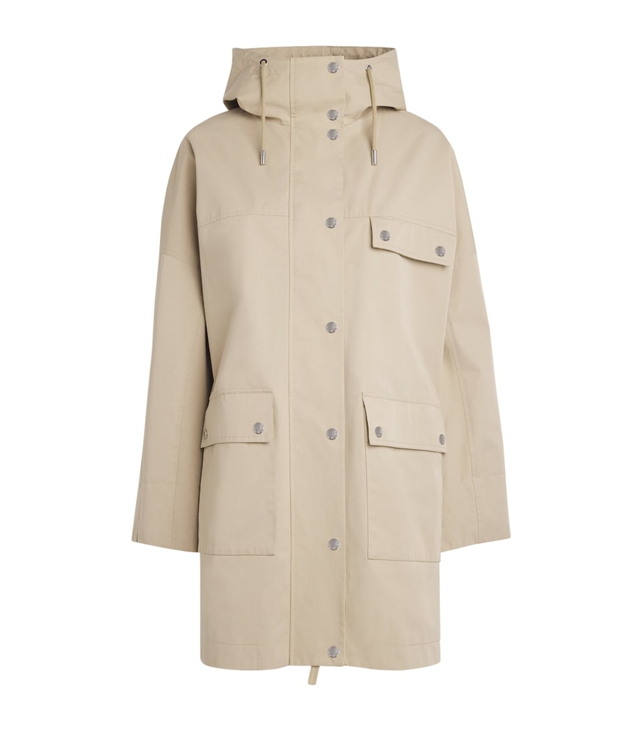 Yves Salomon Womens Cotton-Blend Waterproof Hooded Parka Image 1