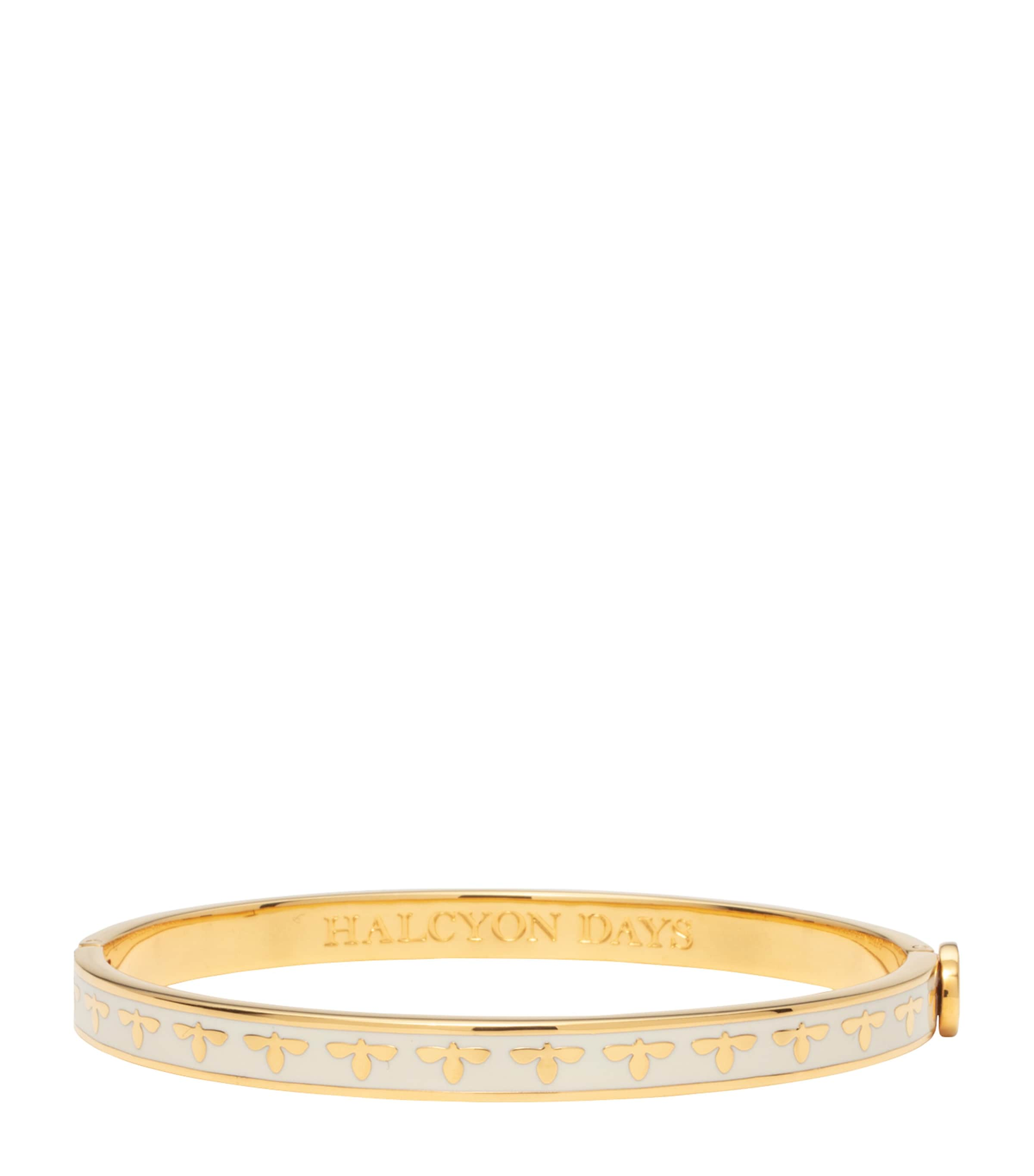 Halcyon Days Gold-plated Bee Bangle In Ivory