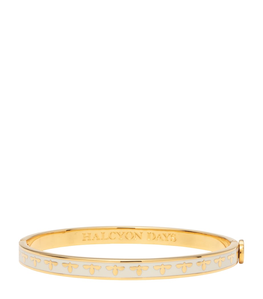 Halcyon Days Gold-Plated Bee Bangle Cream/gold Image 1