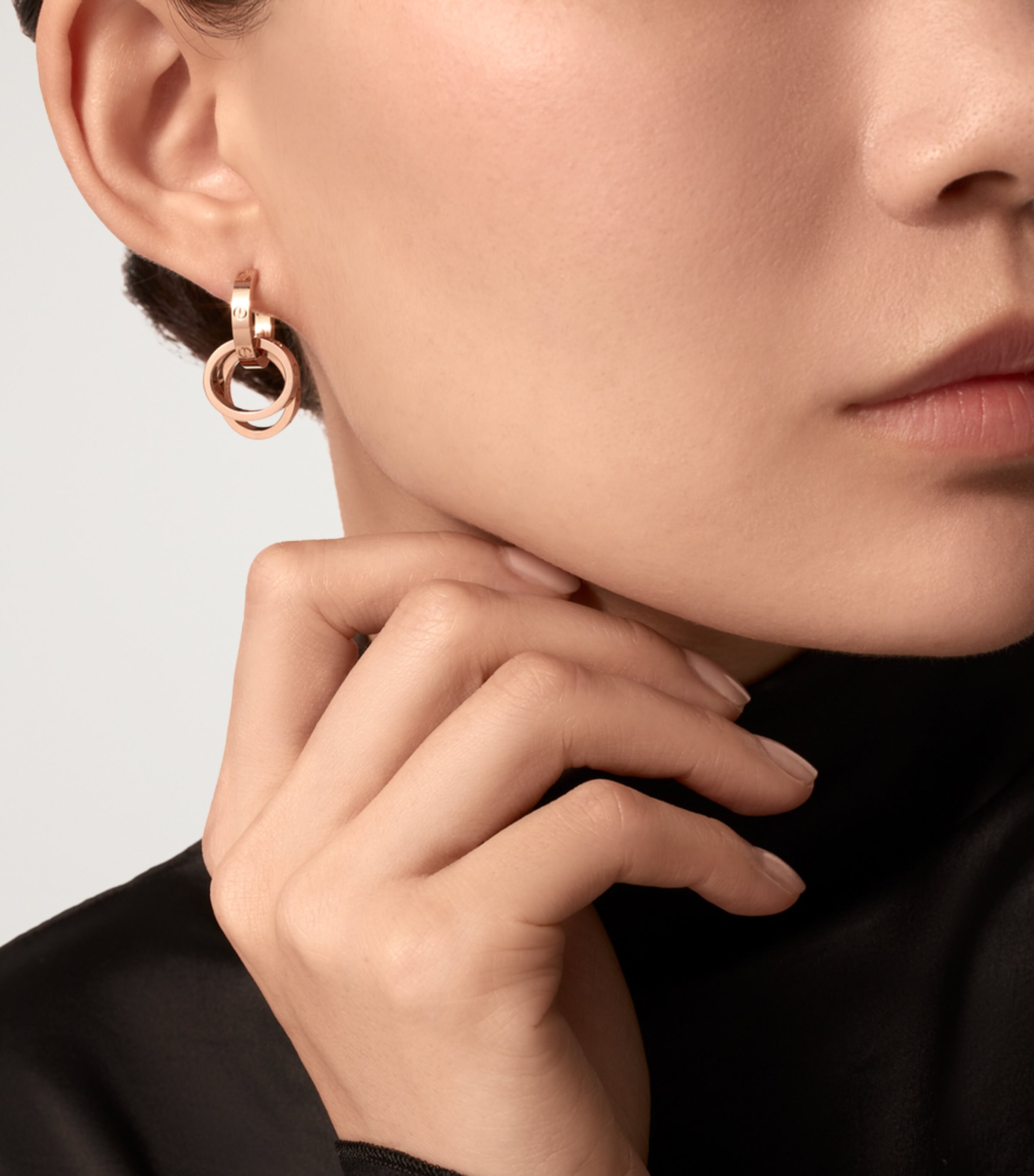 Rose Gold LOVE Double Hoop Earrings ROSE GOLD Image 6