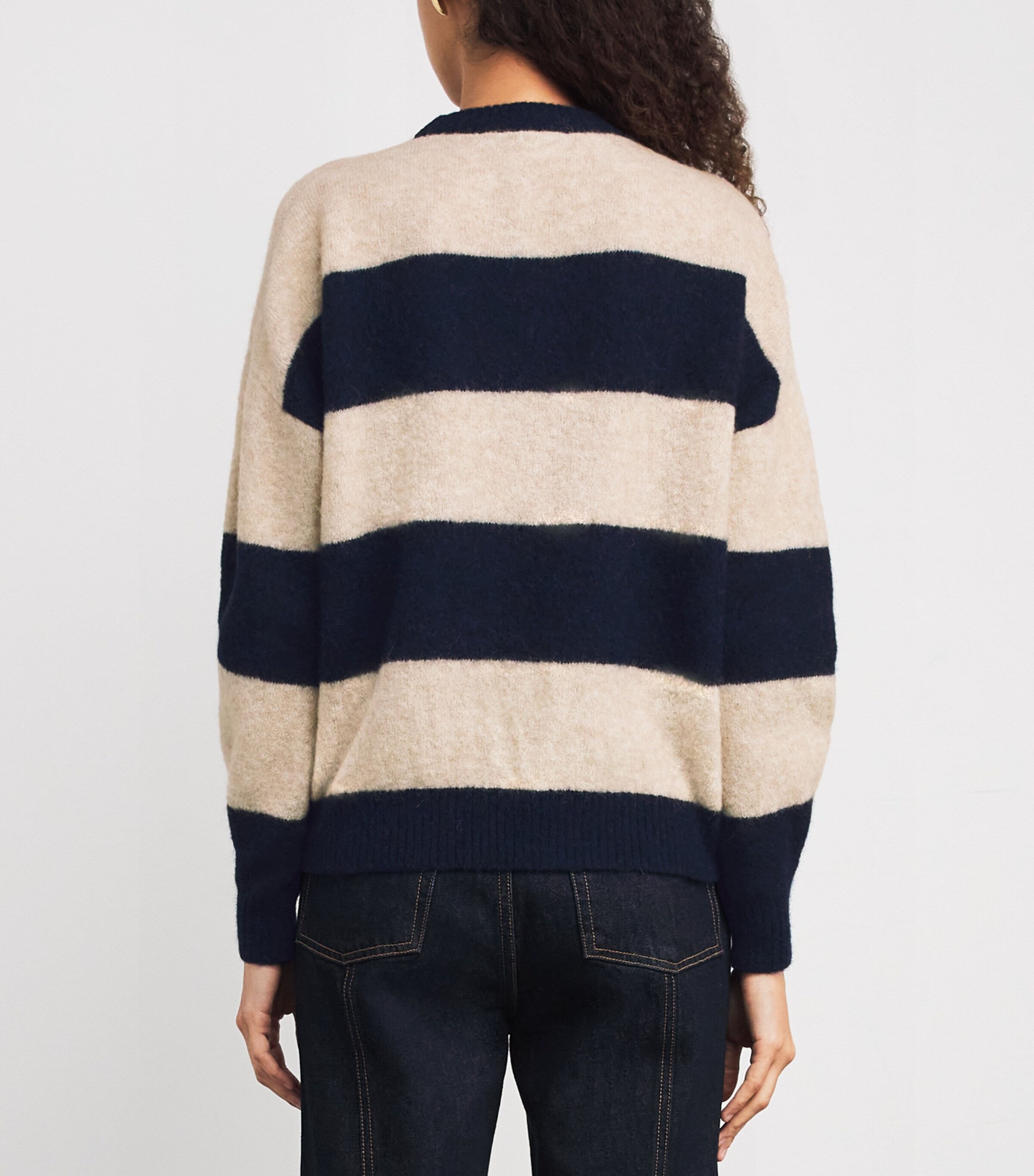 Stripe Crew-Neck Sweater NAVY Image 4