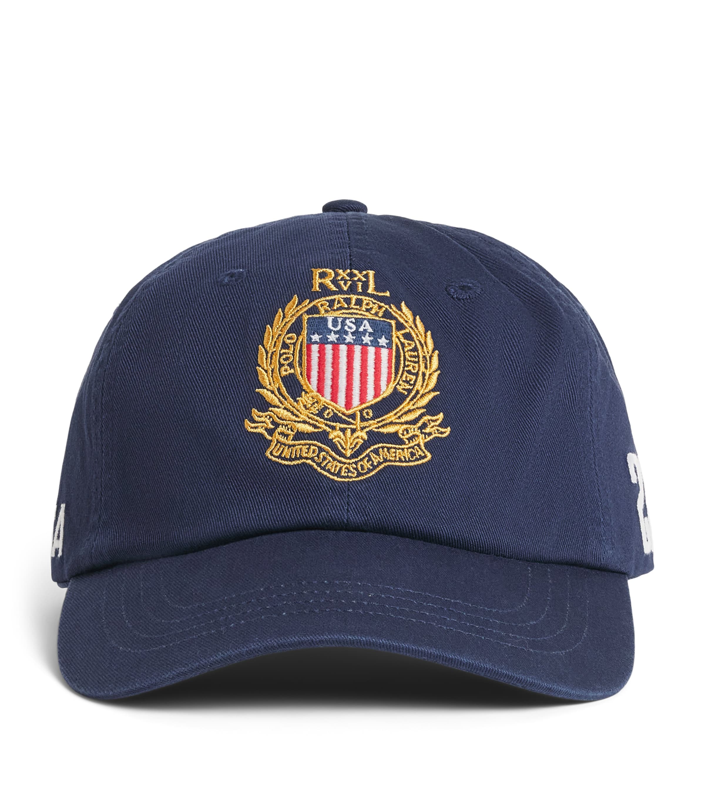 Polo Ralph Lauren Cotton Twill USA Crest Baseball Cap Newport Navy Image 1