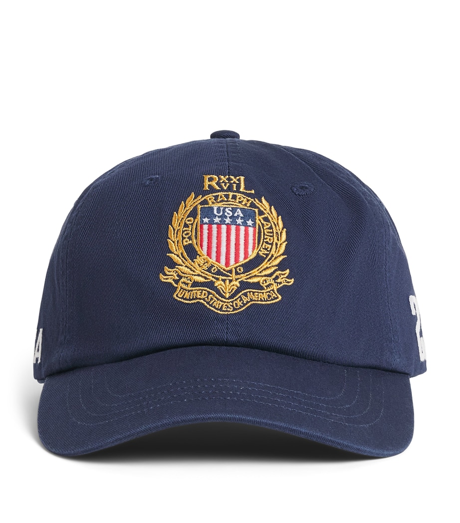 Polo Ralph Lauren Cotton Twill USA Crest Baseball Cap Newport Navy Image 1