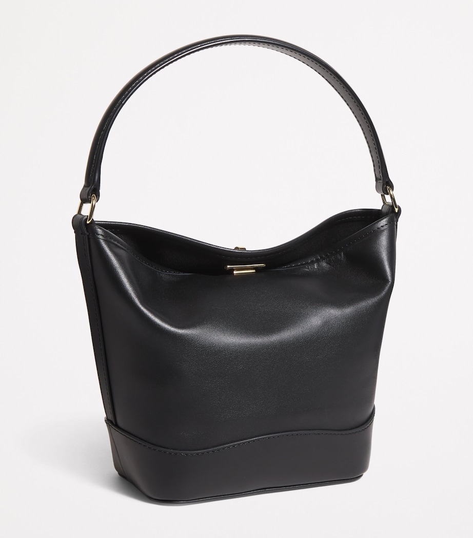 Leather Bucket Bag BLACK Image 3