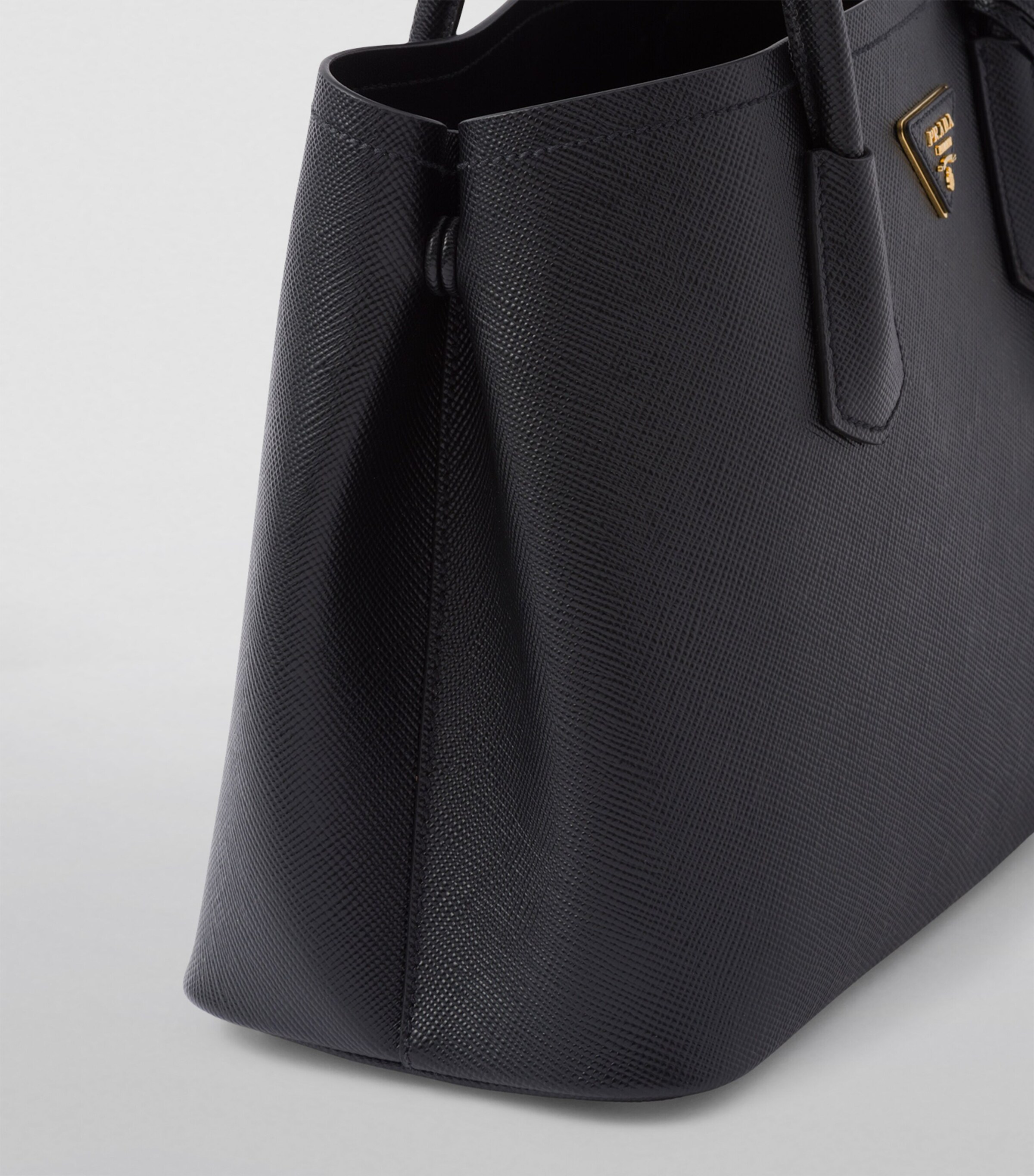 Prada Small Leather Saffiano Double Top-Handle Bag Image 5