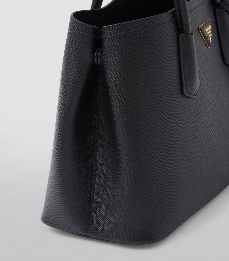 Prada Small Leather Saffiano Double Top-Handle Bag Image 5