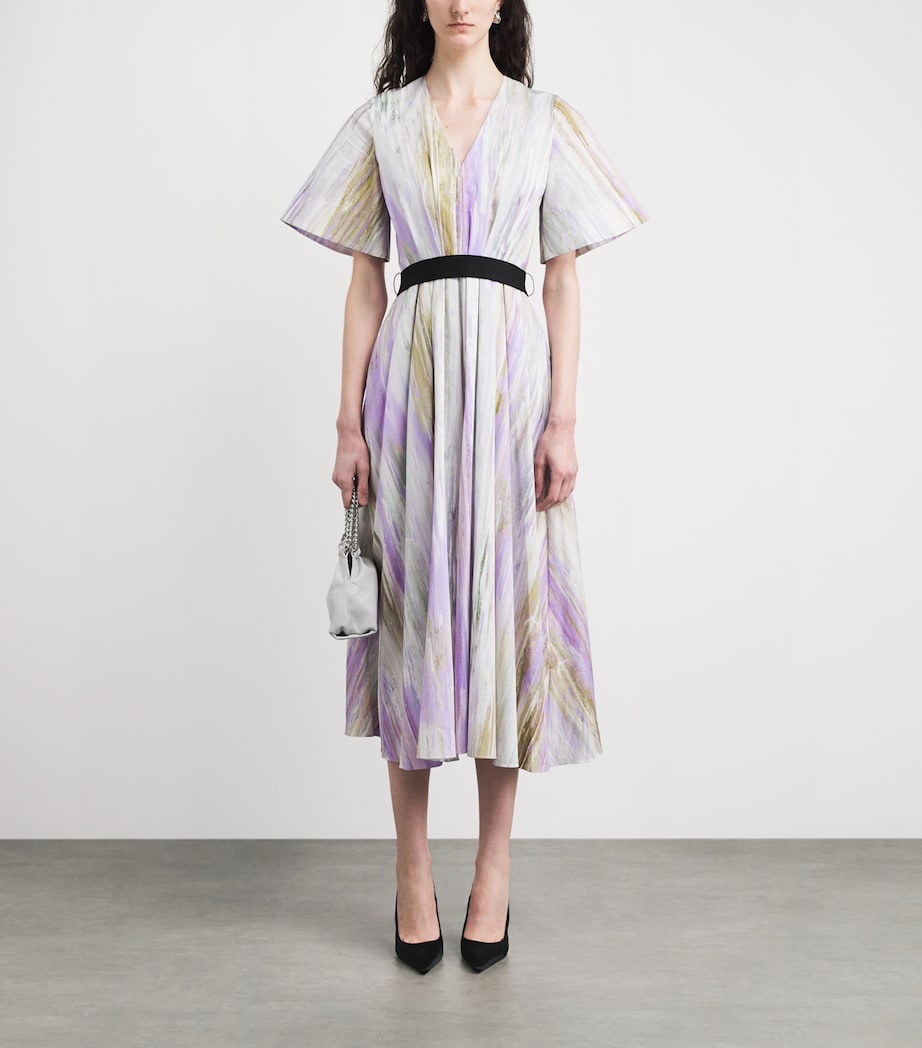 Roksanda Womens Cotton Sana Midi Dress Brush Chalk/wisteria Image 2