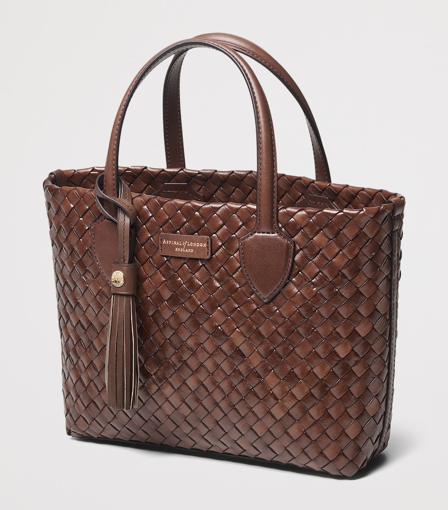 Aspinal Of London Small Leather Island Tote Bag Chocolate Image 2