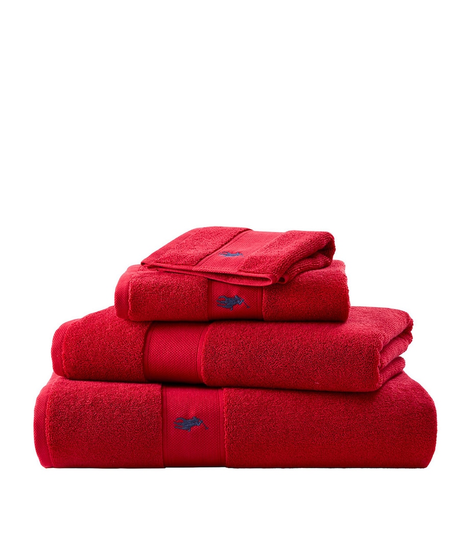 Ralph Lauren Home Polo Player Guest Towel (40cm x 75cm) Red Image 1