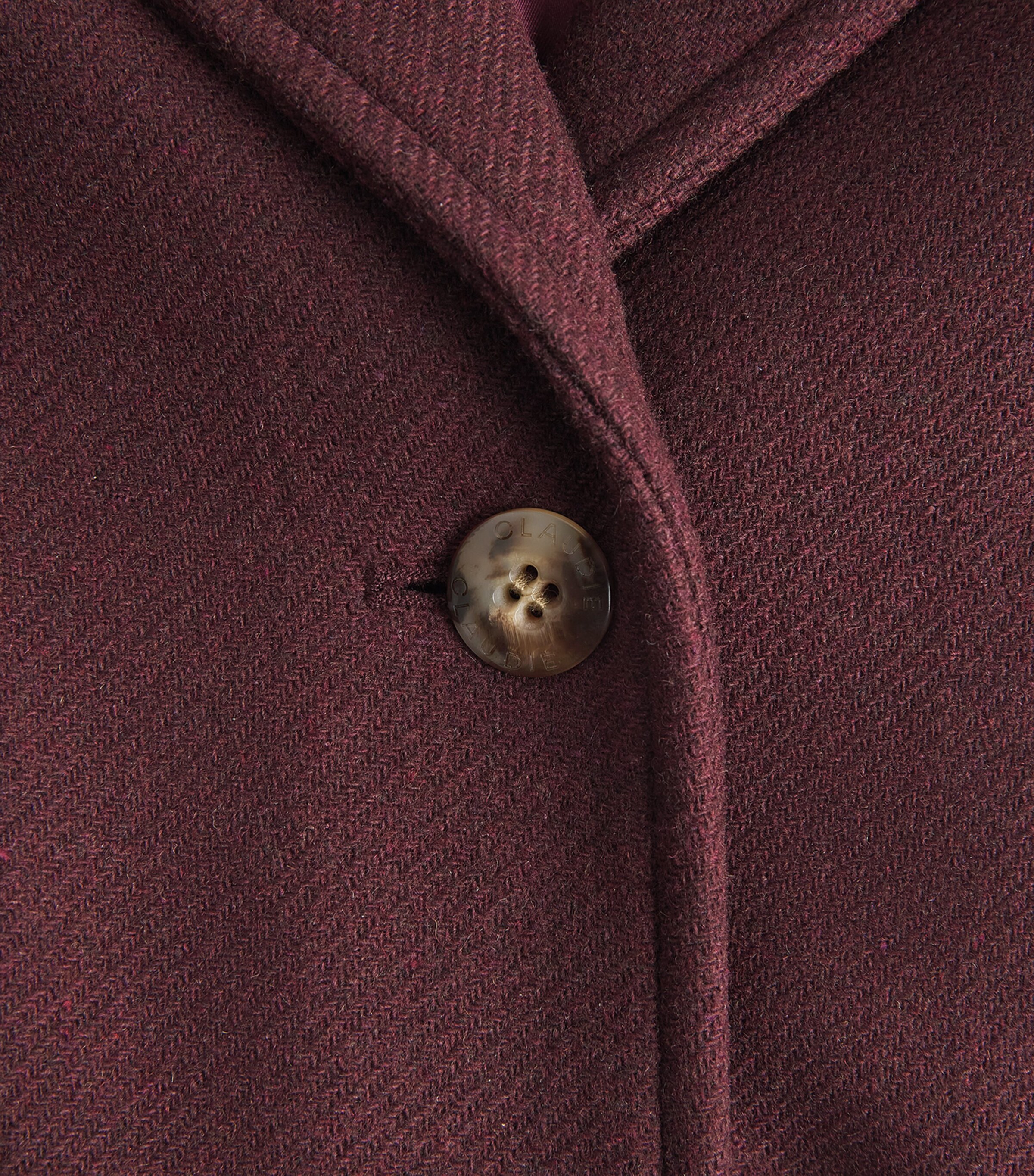 Claudie Pierlot Womens Wool-Blend Long Coat Burgundy Image 6