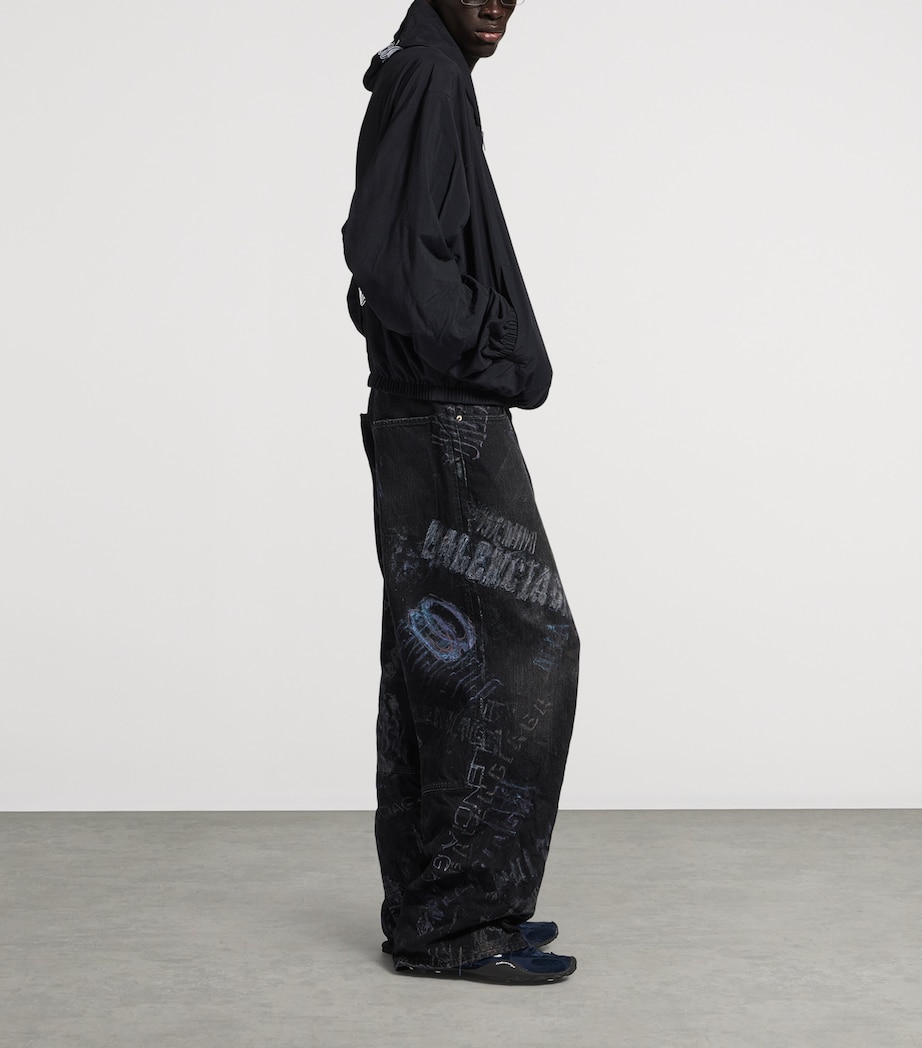 Washed Crayon Wide-Leg Jeans 1037 Image 4