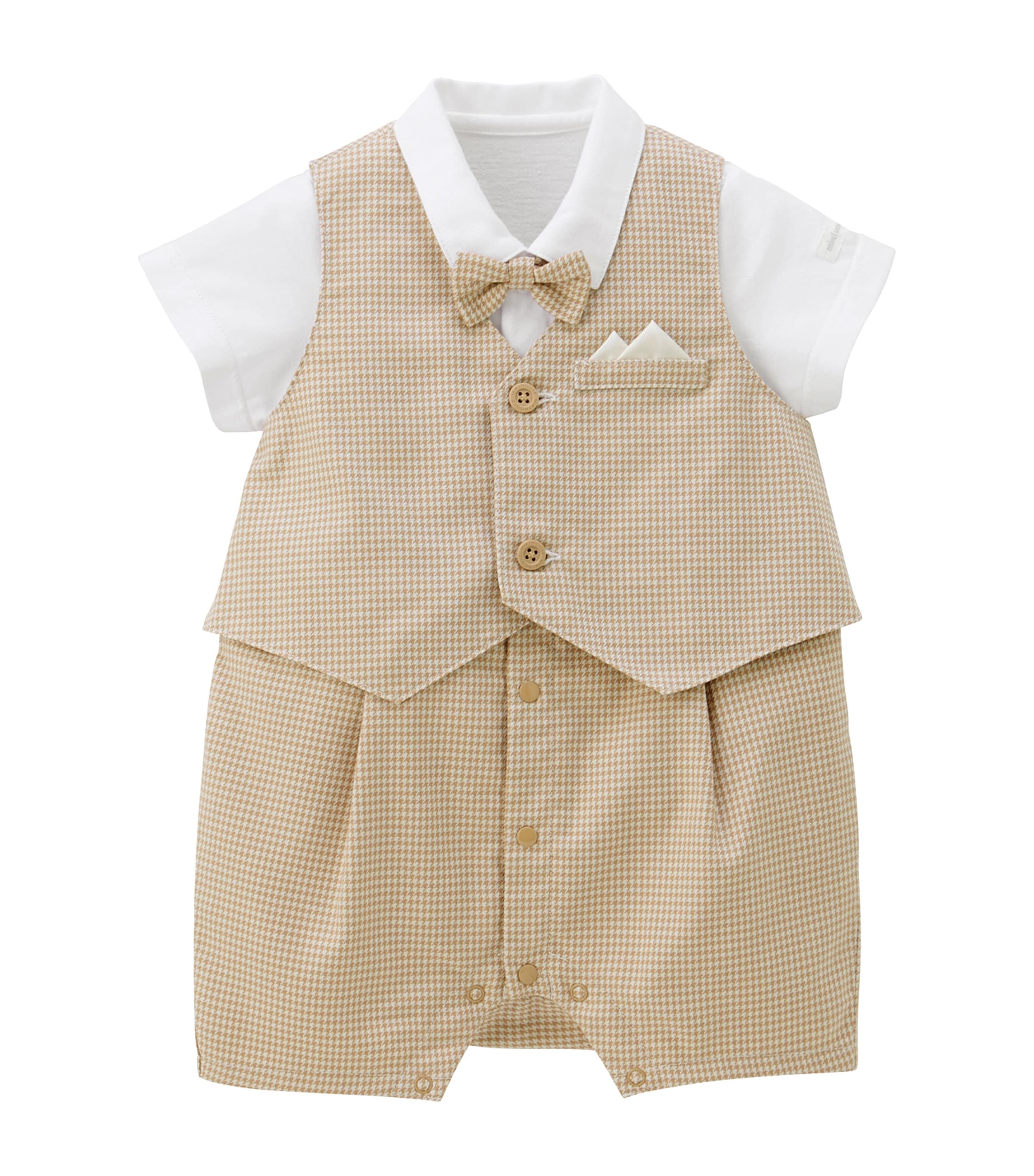 Shop Miki House Cotton Tailored Playsuit In Beige