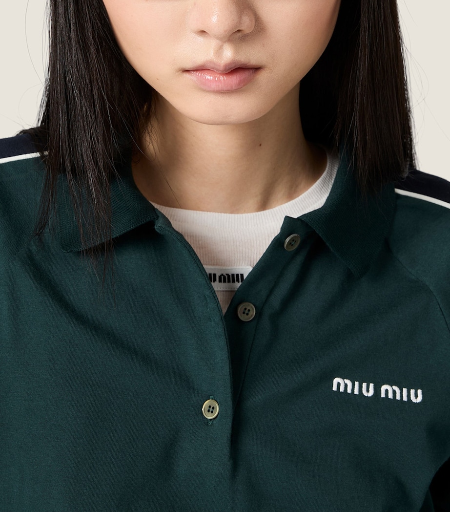 Miu Miu Womens Cotton Jersey Polo Shirt Image 5