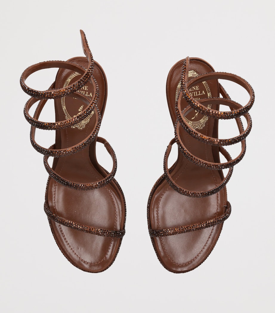 Satin Embellished Cleo Sandals 80 BROWN Image 4