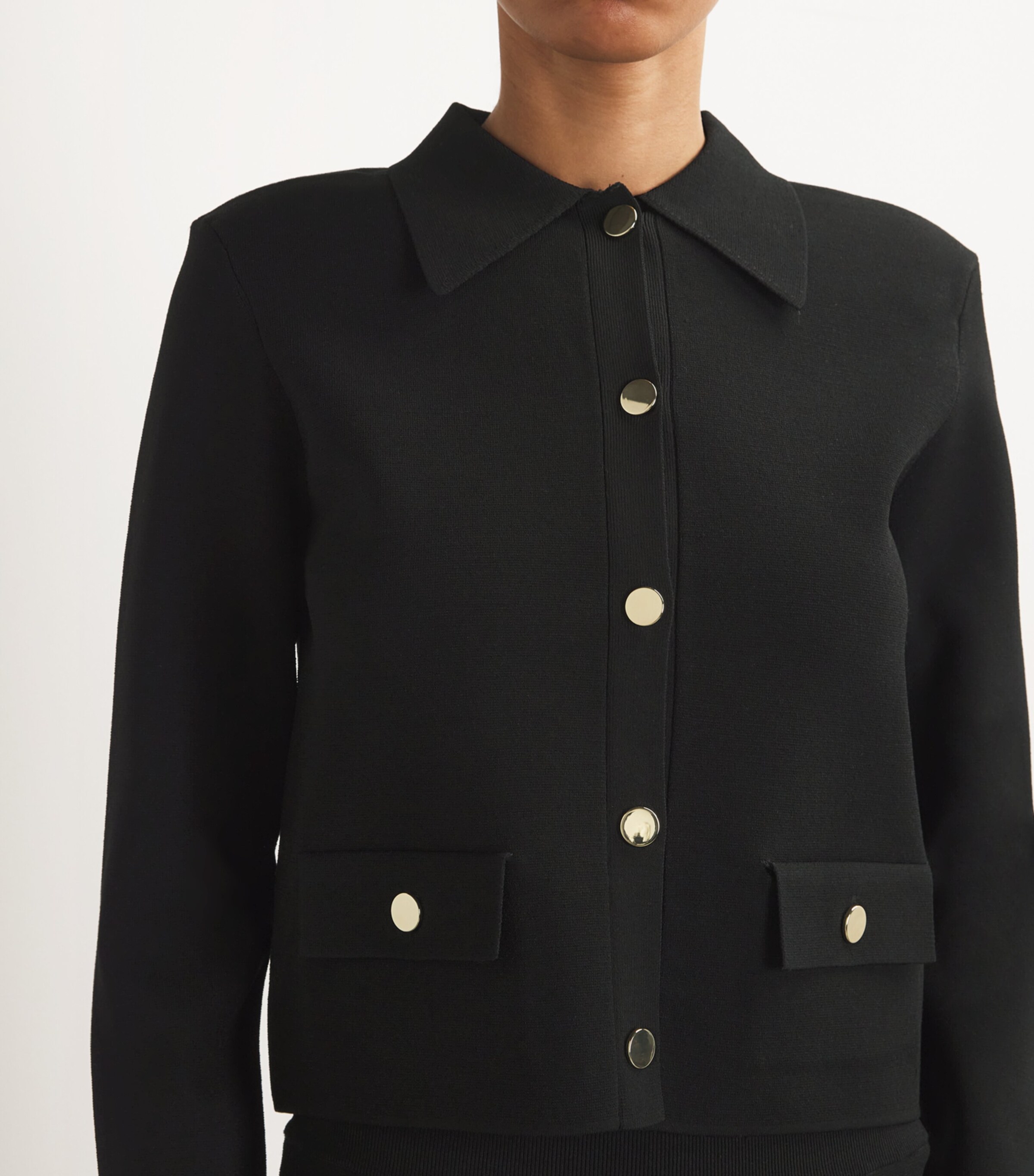 Stretch-Knit Katia Jacket BLACK Image 6