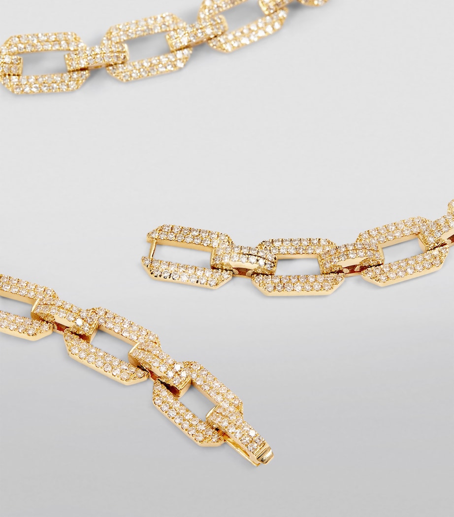 Yellow Gold and Diamond Geo Link Choker YELLOW GOLD Image 5