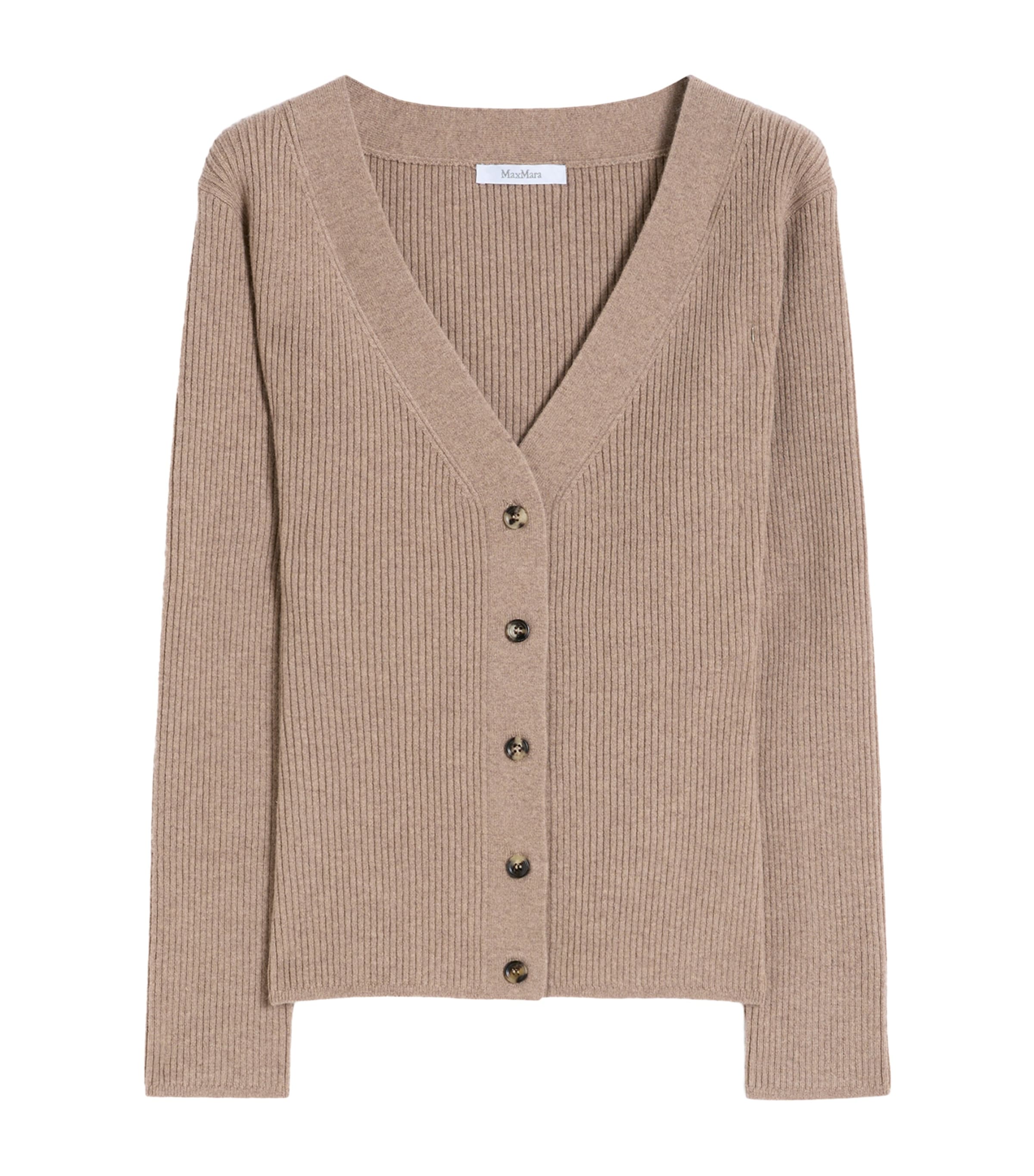 Wool-Blend Ribbed Cardigan SAND Image 1