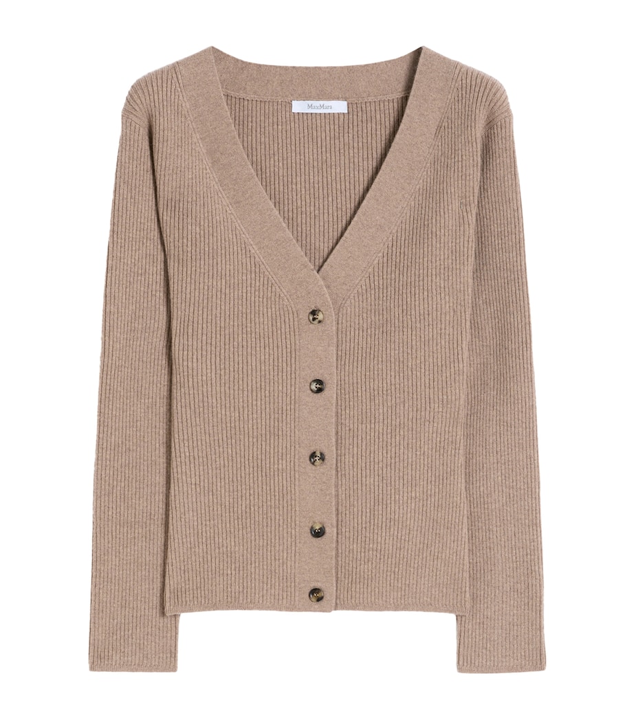 Wool-Blend Ribbed Cardigan SAND Image 1