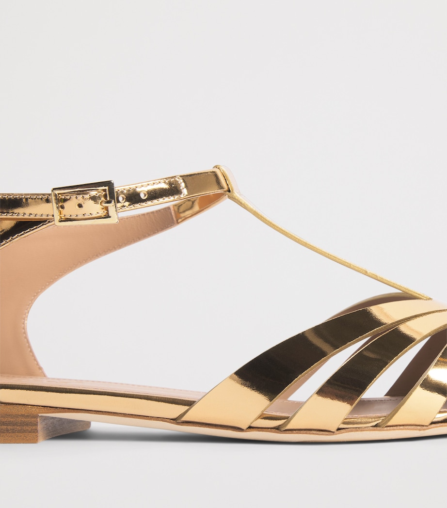 Malone Souliers Leather Jennifer Mules Antique Gold Image 7