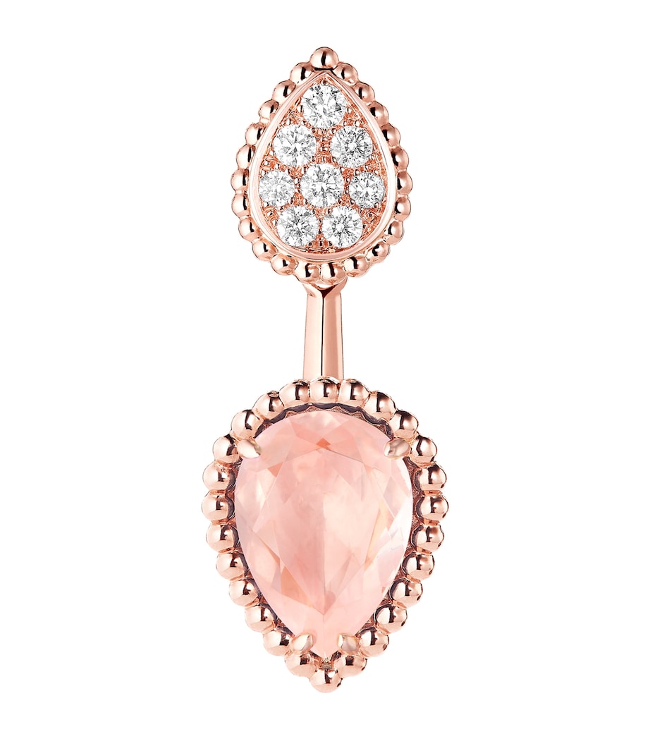 Rose Gold, Diamond and Pink Quartz Serpent Bohème Single Earring PINK QUARTZ Image 1